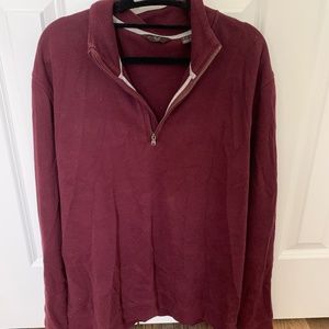 Black Brown 1826 Quarter Zip, Burgundy, Size (L)